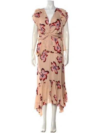 Pre-owned A.l.c Silk Long Dress In Pink