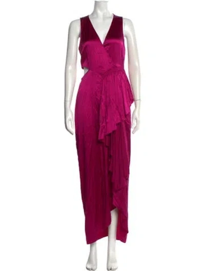 Pre-owned A.l.c Silk Long Dress In Pink