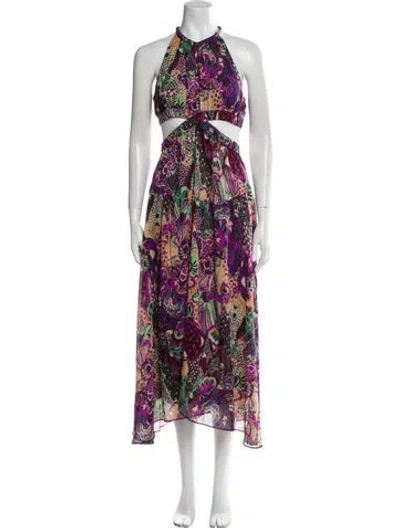 Pre-owned A.l.c Silk Long Dress In Purple