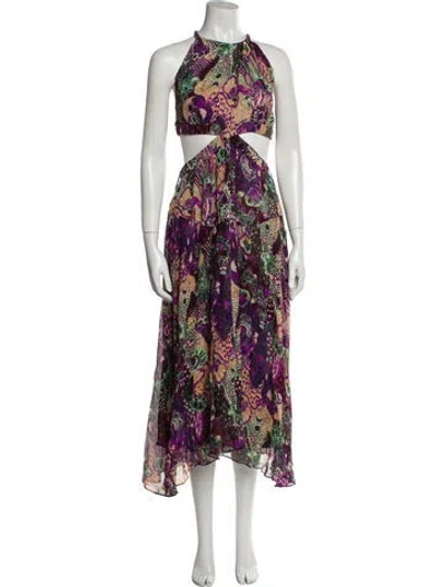 Pre-owned A.l.c Silk Long Dress In Purple