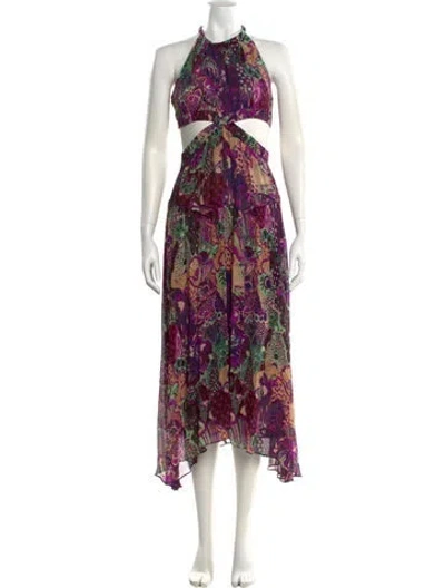 Pre-owned A.l.c Silk Long Dress In Purple