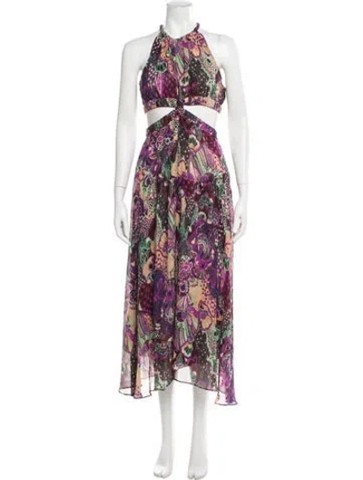 Pre-owned A.l.c Silk Long Dress In Purple