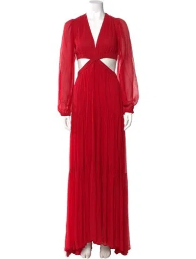 Pre-owned A.l.c Silk Long Dress In Red