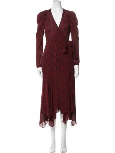 Pre-owned A.l.c Silk Long Dress In Red