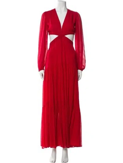 Pre-owned A.l.c Silk Long Dress In Red