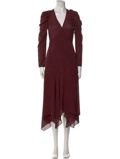 Pre-owned A.l.c Silk Long Dress In Red