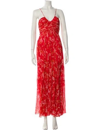 Pre-owned A.l.c Silk Long Dress In Red