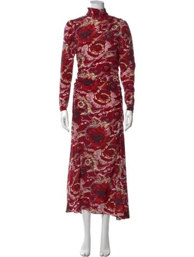 Pre-owned A.l.c Silk Long Dress In Red