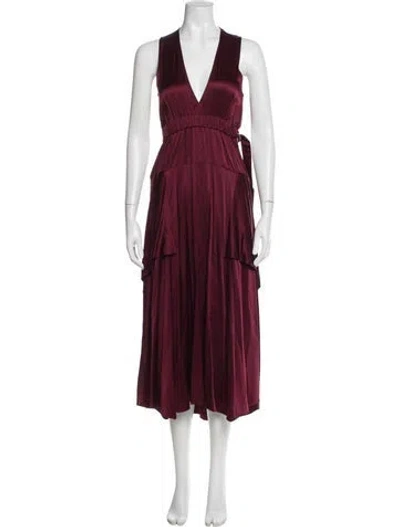 Pre-owned A.l.c Silk Long Dress In Red