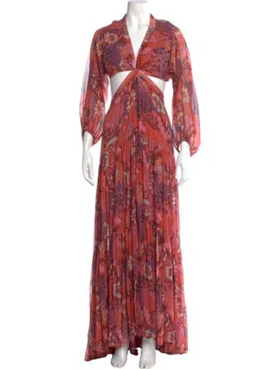 Pre-owned A.l.c Silk Long Dress In Red