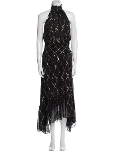 Pre-owned A.l.c Silk Long Dress W/ Tags In Black