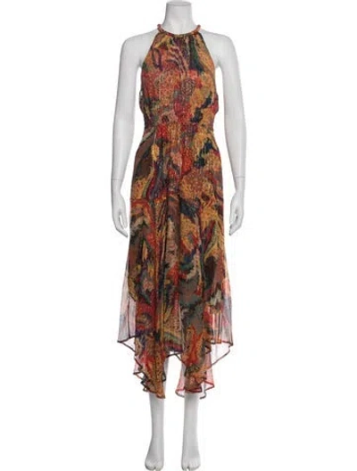Pre-owned A.l.c Silk Long Dress W/ Tags In Orange