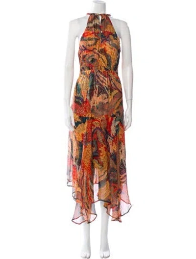 Pre-owned A.l.c Silk Long Dress W/ Tags In Orange
