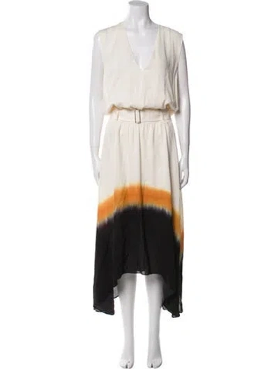 Pre-owned A.l.c Silk Long Dress In White