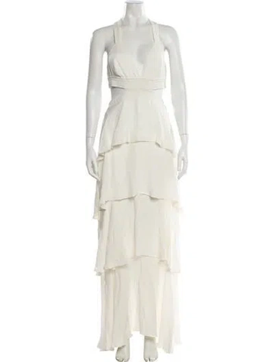 Pre-owned A.l.c Silk Long Dress In White
