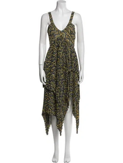 Pre-owned A.l.c Silk Long Dress In Yellow
