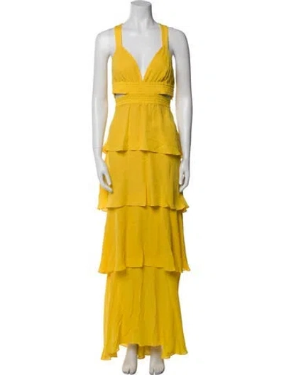 Pre-owned A.l.c Silk Long Dress In Yellow
