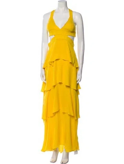 Pre-owned A.l.c Silk Long Dress In Yellow