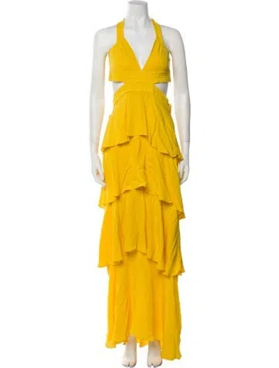 Pre-owned A.l.c Silk Long Dress In Yellow