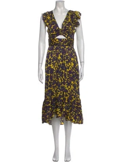Pre-owned A.l.c Silk Long Dress In Yellow