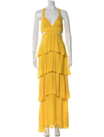 Pre-owned A.l.c Silk Long Dress In Yellow
