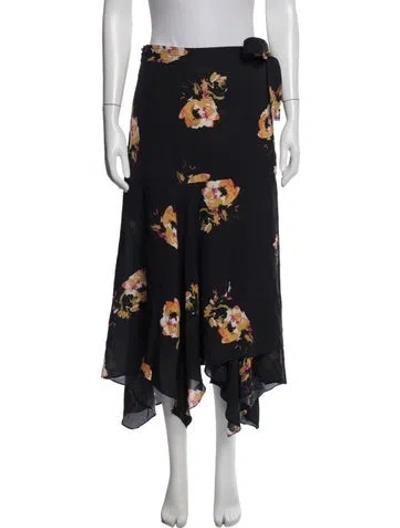 Pre-owned A.l.c Silk Long Skirt In Black