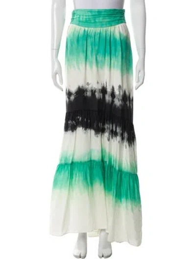 Pre-owned A.l.c Silk Long Skirt In Green