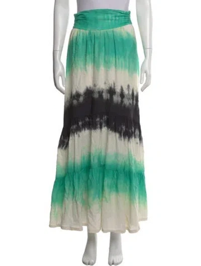 Pre-owned A.l.c Silk Long Skirt In Green