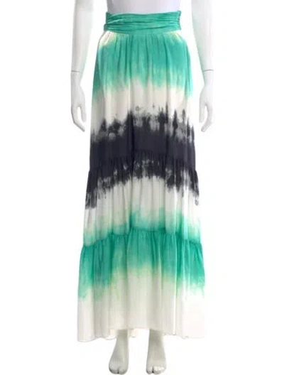 Pre-owned A.l.c Silk Long Skirt In Green