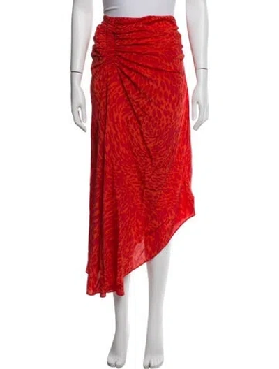 Pre-owned A.l.c Silk Long Skirt In Red