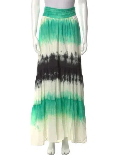 Pre-owned A.l.c Silk Long Skirt In White