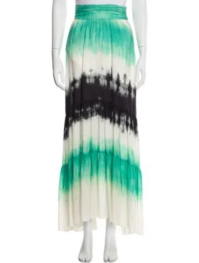 Pre-owned A.l.c Silk Long Skirt In White