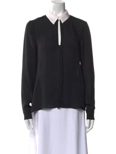 Pre-owned A.l.c Silk Long Sleeve Blouse In Black