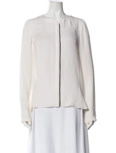 Pre-owned A.l.c Silk Long Sleeve Blouse In Neutral