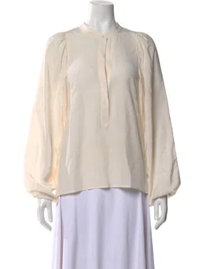 Pre-owned A.l.c Silk Long Sleeve Blouse In Neutral
