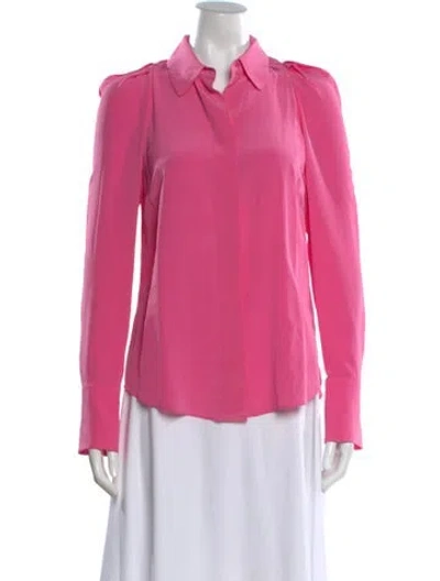 Pre-owned A.l.c Silk Long Sleeve Blouse In Pink