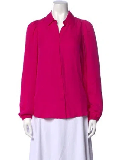 Pre-owned A.l.c Silk Long Sleeve Blouse In Pink
