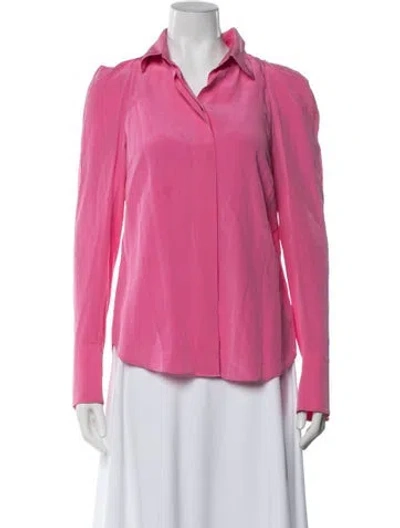 Pre-owned A.l.c Silk Long Sleeve Blouse In Pink