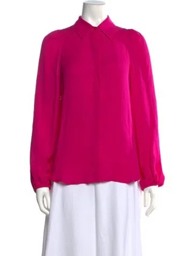 Pre-owned A.l.c Silk Long Sleeve Blouse In Pink