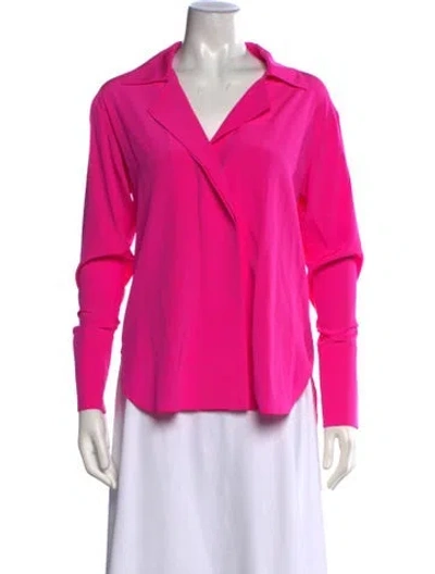 Pre-owned A.l.c Silk Long Sleeve Blouse In Pink