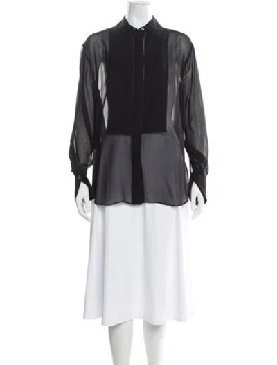 Pre-owned A.l.c Silk Long Sleeve Top In Gray