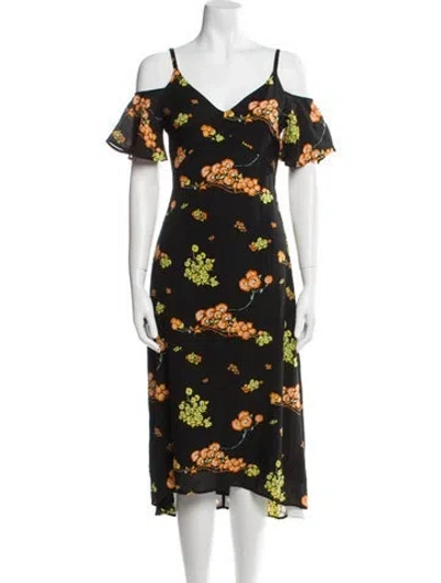 Pre-owned A.l.c Silk Midi Length Dress In Black