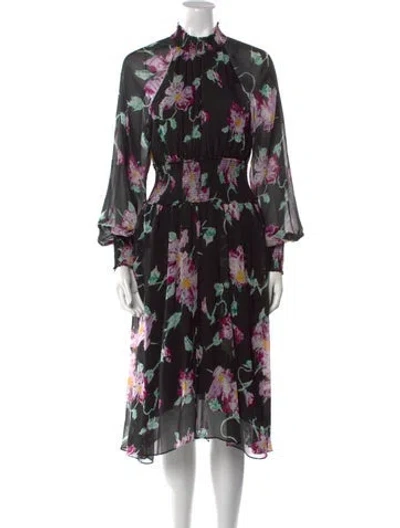 Pre-owned A.l.c Silk Midi Length Dress In Black