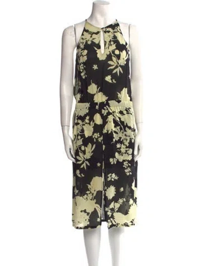 Pre-owned A.l.c Silk Midi Length Dress In Black