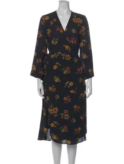 Pre-owned A.l.c Silk Midi Length Dress In Black