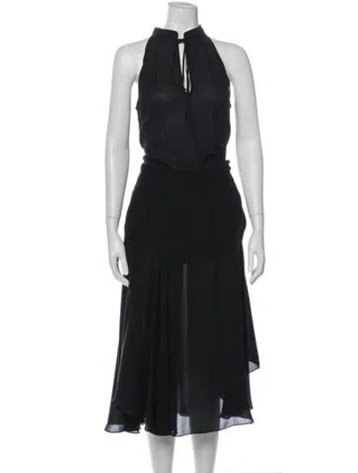 Pre-owned A.l.c Silk Midi Length Dress In Black