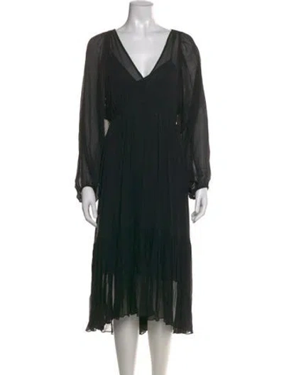Pre-owned A.l.c Silk Midi Length Dress In Black