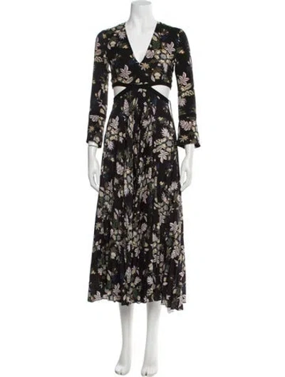 Pre-owned A.l.c Silk Midi Length Dress In Black