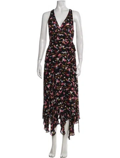 Pre-owned A.l.c Silk Midi Length Dress In Black