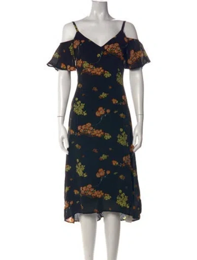 Pre-owned A.l.c Silk Midi Length Dress In Black
